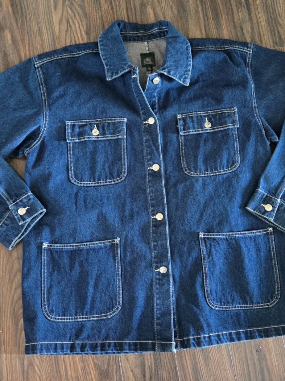 WILD FABLE Women's 100% Cotton Dark Wash Blue Denim Jacket NWT/SIZE XL